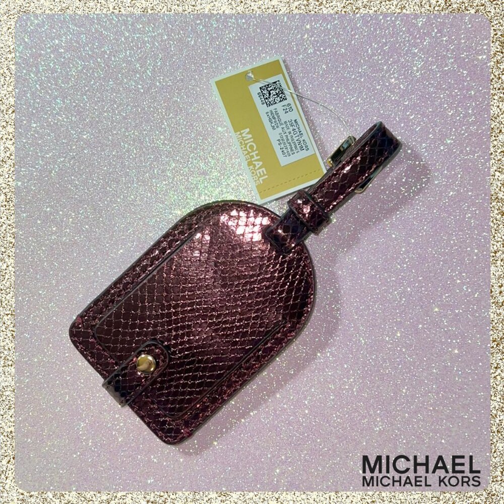 NWT Michael Kors Luggage Tag Oxblood - Picture 2 of 8